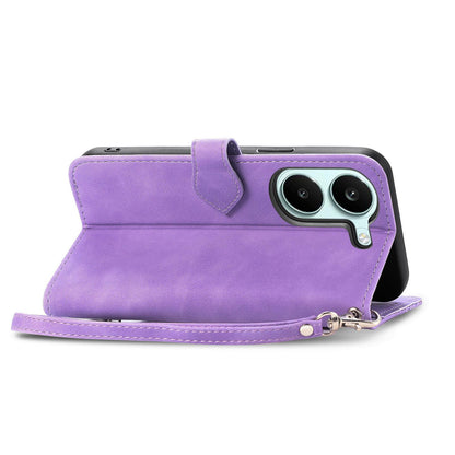 For Honor Play 80 Plus 5G Embossed Flower Zipper Leather Phone Case(Purple)