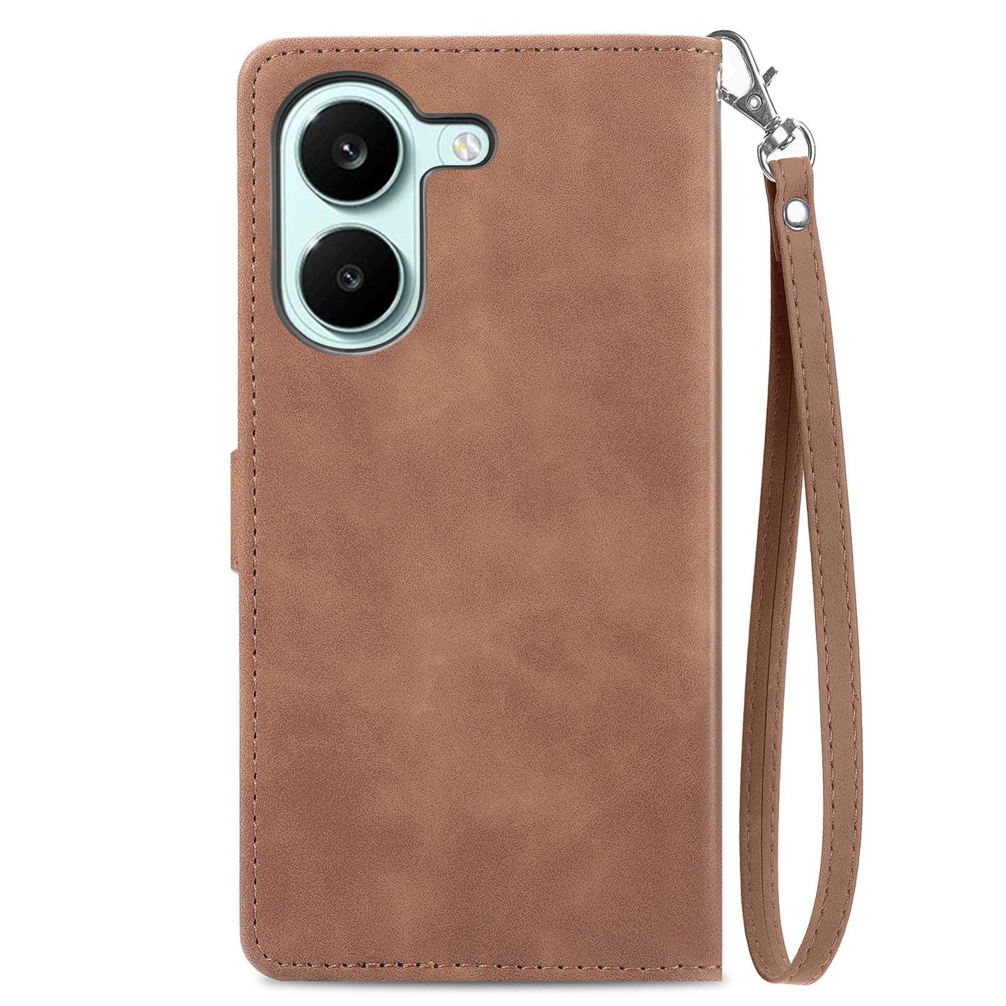 For Honor Play 80 Plus 5G Embossed Flower Zipper Leather Phone Case(Brown)