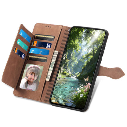 For Honor Play 80 Plus 5G Embossed Flower Zipper Leather Phone Case(Brown)