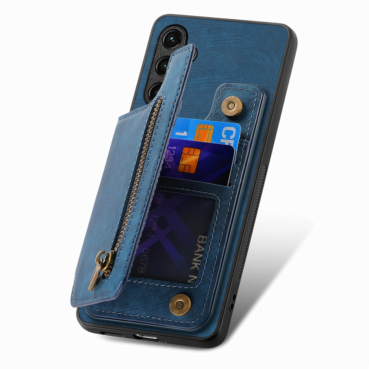 For Google Pixel 11 Retro Leather Zipper Wallet Back Phone Case - Blue - SYA002590715D