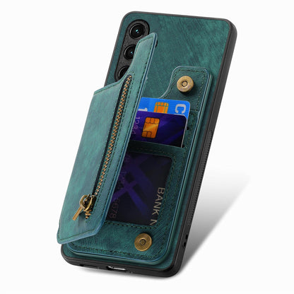 For Google Pixel 11 Retro Leather Zipper Wallet Back Phone Case - Green - SYA002590715F