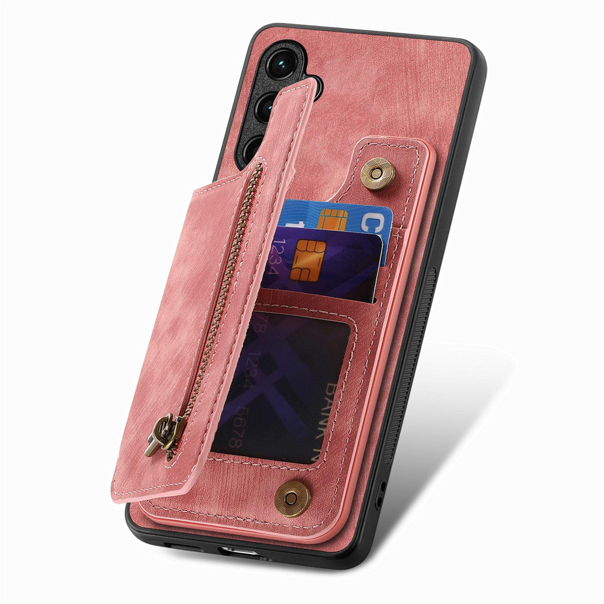 For Google Pixel 11 Pro Retro Leather Zipper Wallet Back Phone Case - Pink - SYA002590716A