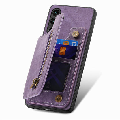 For Google Pixel 11 Pro Retro Leather Zipper Wallet Back Phone Case - Purple - SYA002590716B