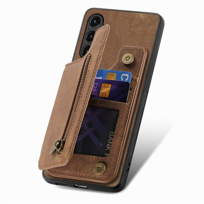 For Google Pixel 11 Pro Retro Leather Zipper Wallet Back Phone Case - Brown - SYA002590716C