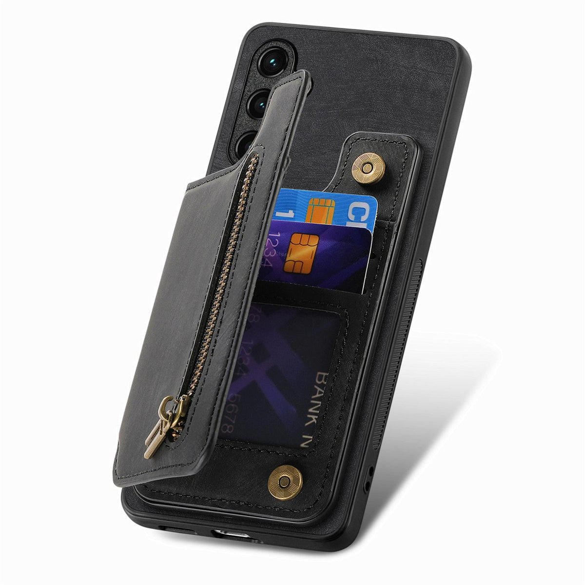 For Google Pixel 11 Pro Retro Leather Zipper Wallet Back Phone Case - Black - SYA002590716E