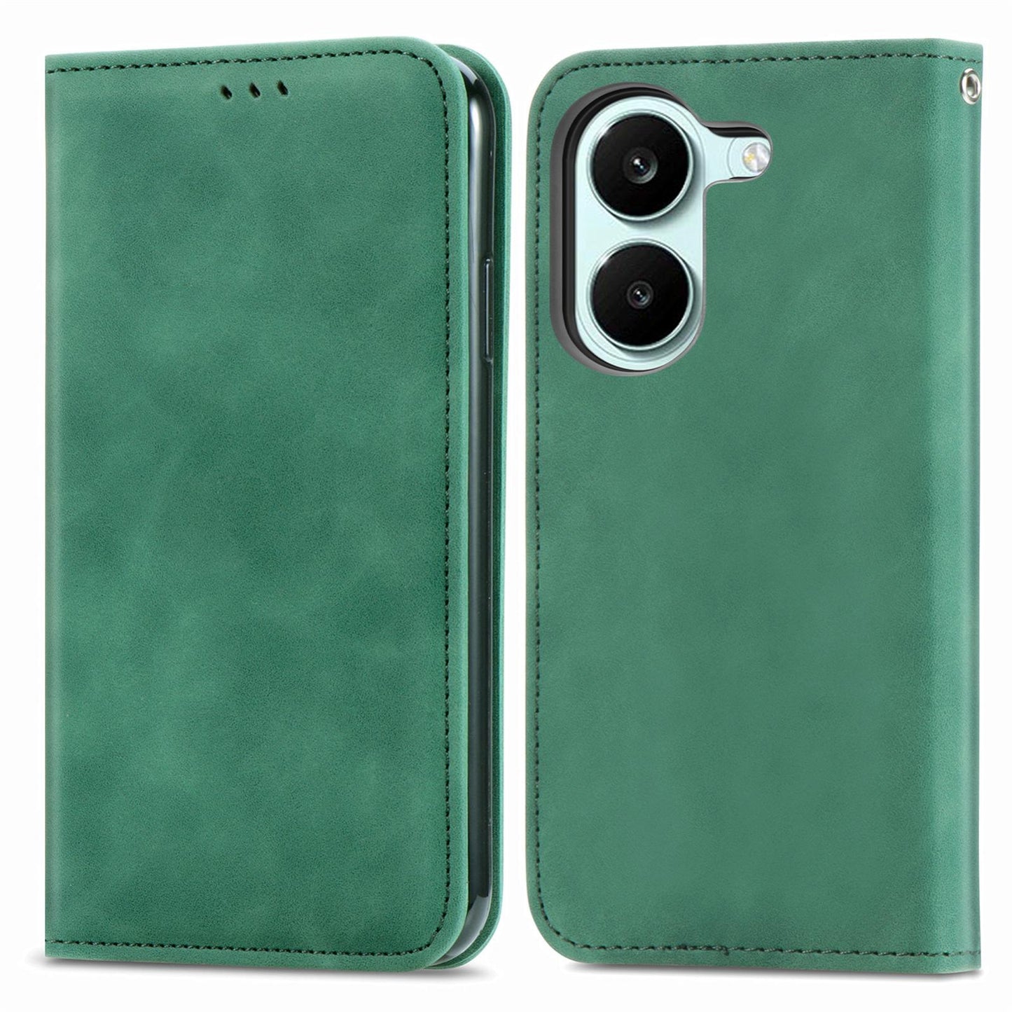 For Honor Play 80 Pus 5G Retro Skin Feel Magnetic Flip Leather Phone Case(Green)