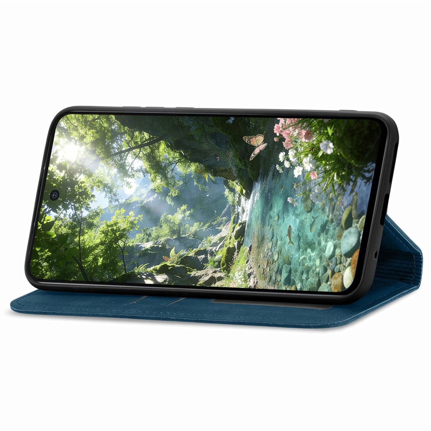 For Honor Play 80 Pus 5G Retro Skin Feel Magnetic Flip Leather Phone Case(Blue)