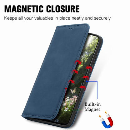 For Honor Play 80 Pus 5G Retro Skin Feel Magnetic Flip Leather Phone Case(Blue)