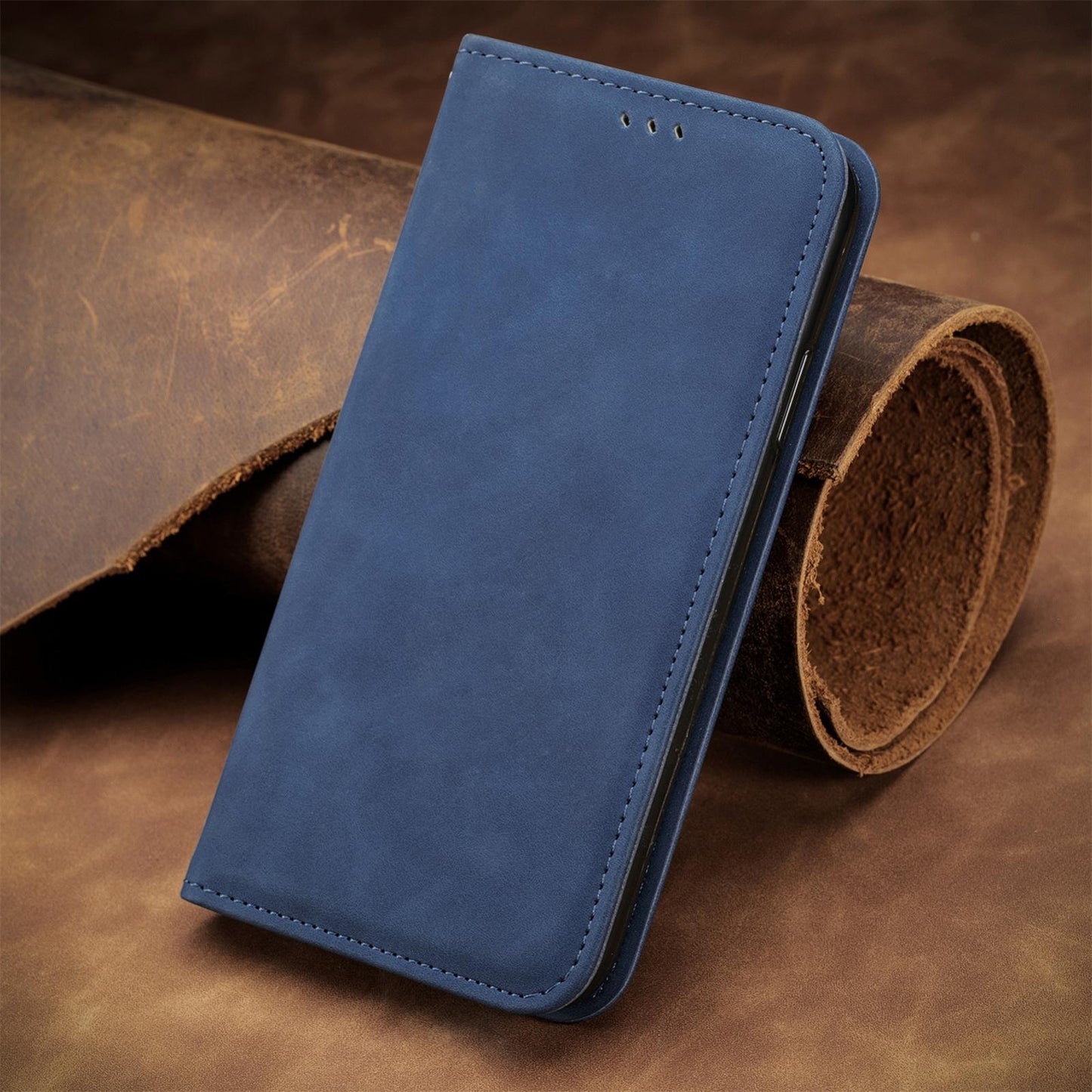 For Honor Play 80 Pus 5G Retro Skin Feel Magnetic Flip Leather Phone Case(Blue)