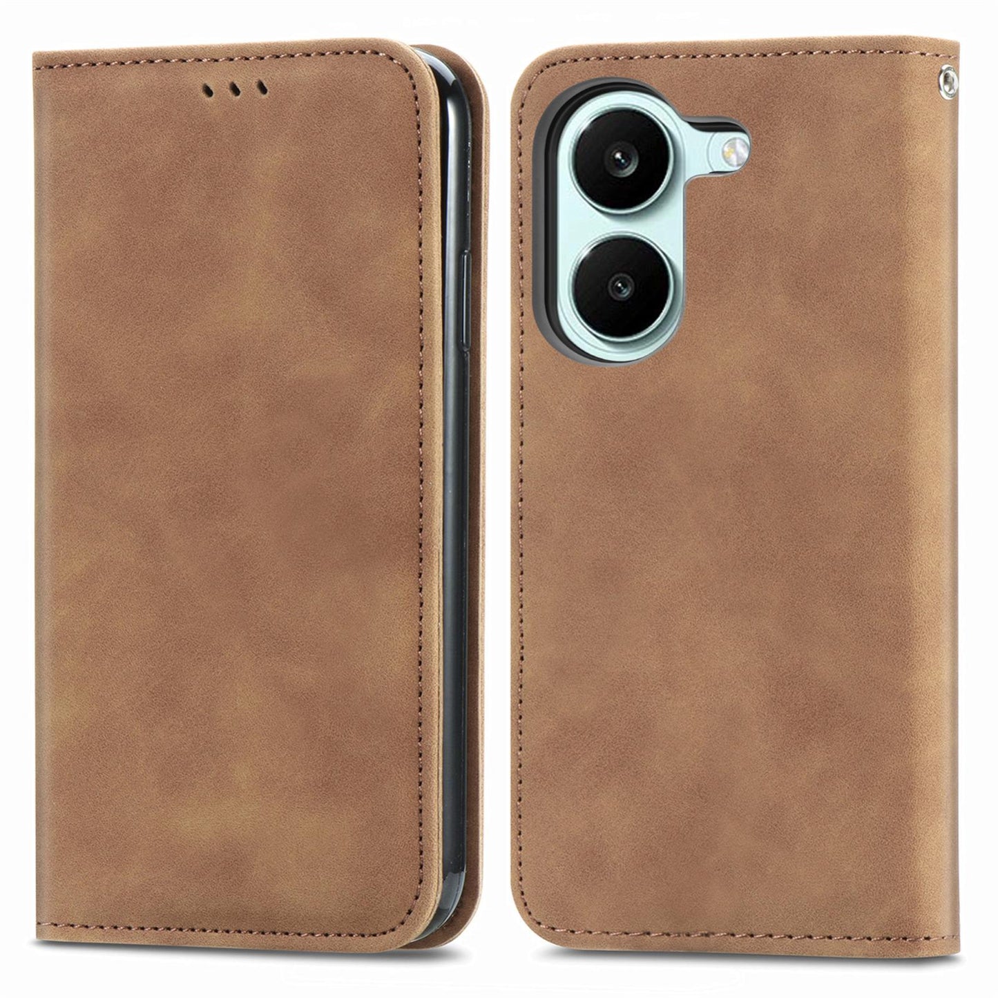 For Honor Play 80 Pus 5G Retro Skin Feel Magnetic Flip Leather Phone Case(Brown)
