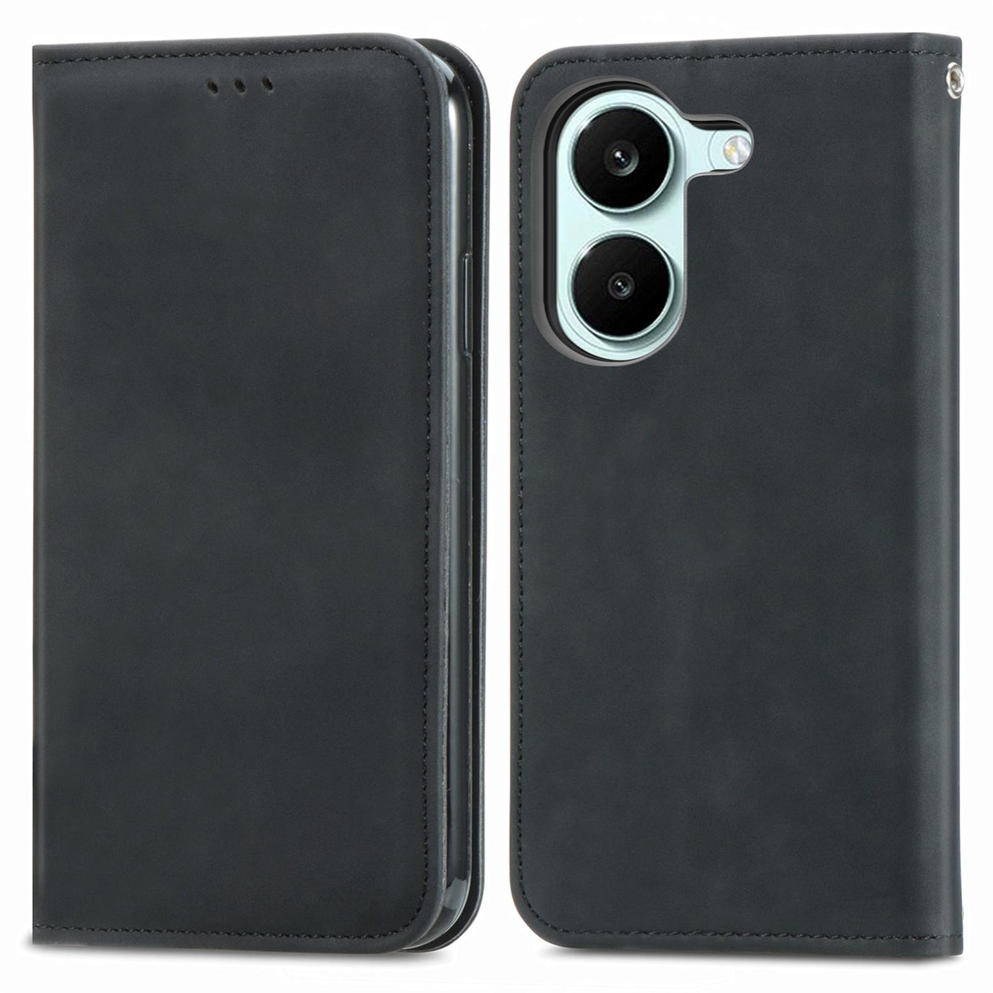 For Honor Play 80 Pus 5G Retro Skin Feel Magnetic Flip Leather Phone Case(Black)