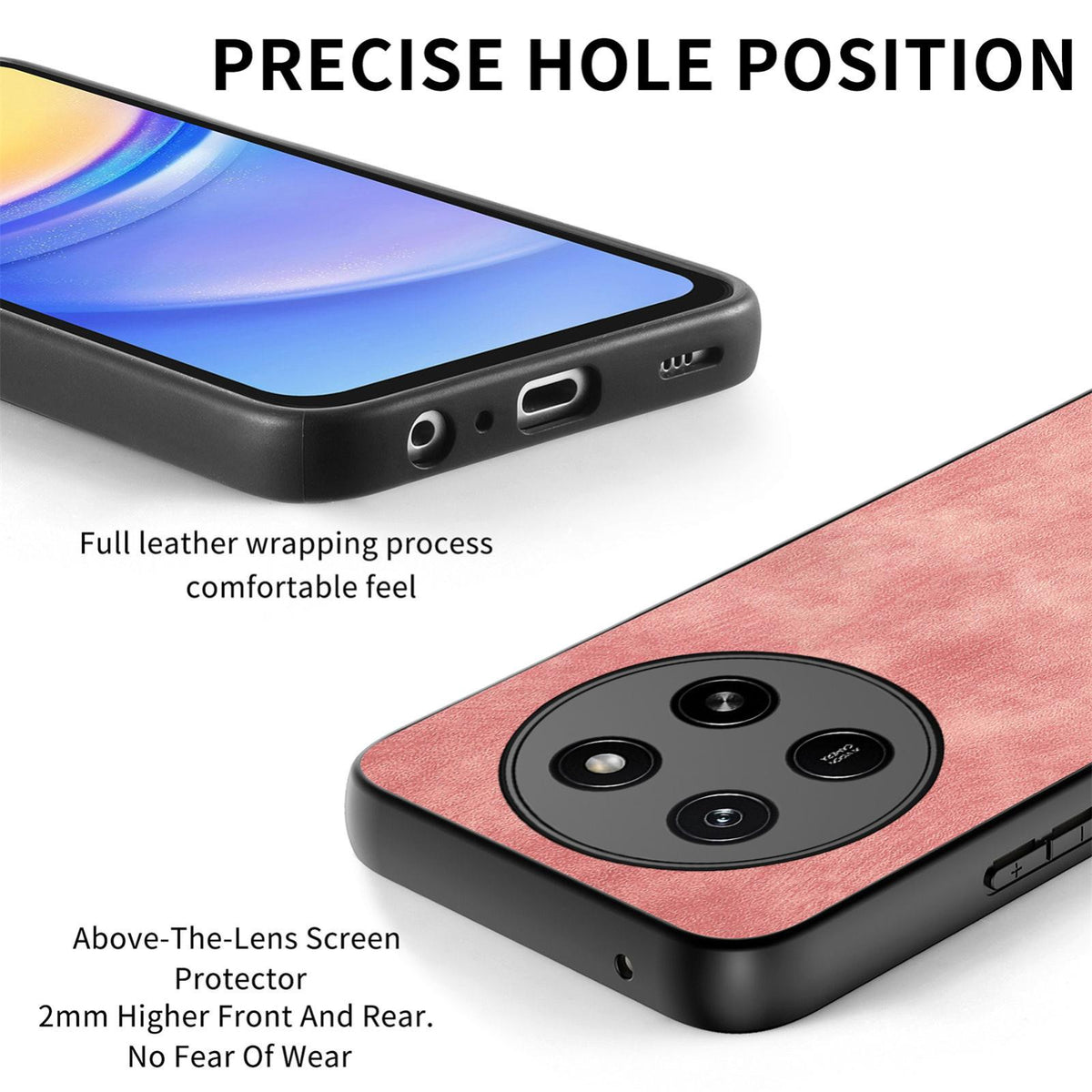 For Honor X80 Pro Max 5G Vintage Leather PC Back Cover Phone Case - Pink - SYA002631009A