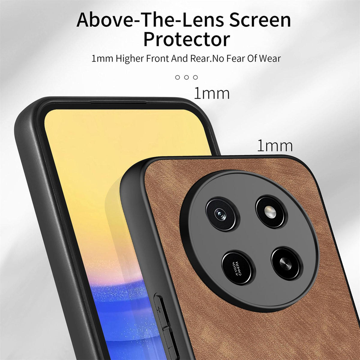 For Honor X80 Pro Max 5G Vintage Leather PC Back Cover Phone Case - Brown - SYA002631009F
