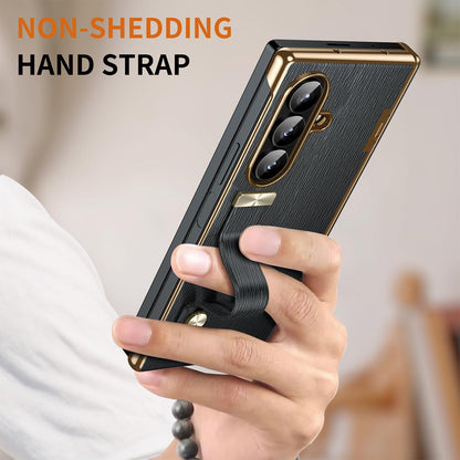For Galaxy Z Fold8 Ultra 5G Retractable Wrist Strap Invisible Stand Phone Case - Black - SYA002653106A