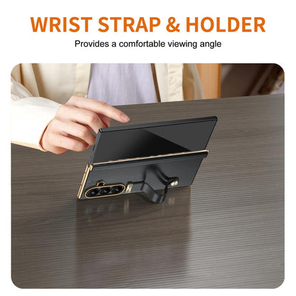 For Galaxy Z Fold8 Ultra 5G Retractable Wrist Strap Invisible Stand Phone Case - Black - SYA002653106A