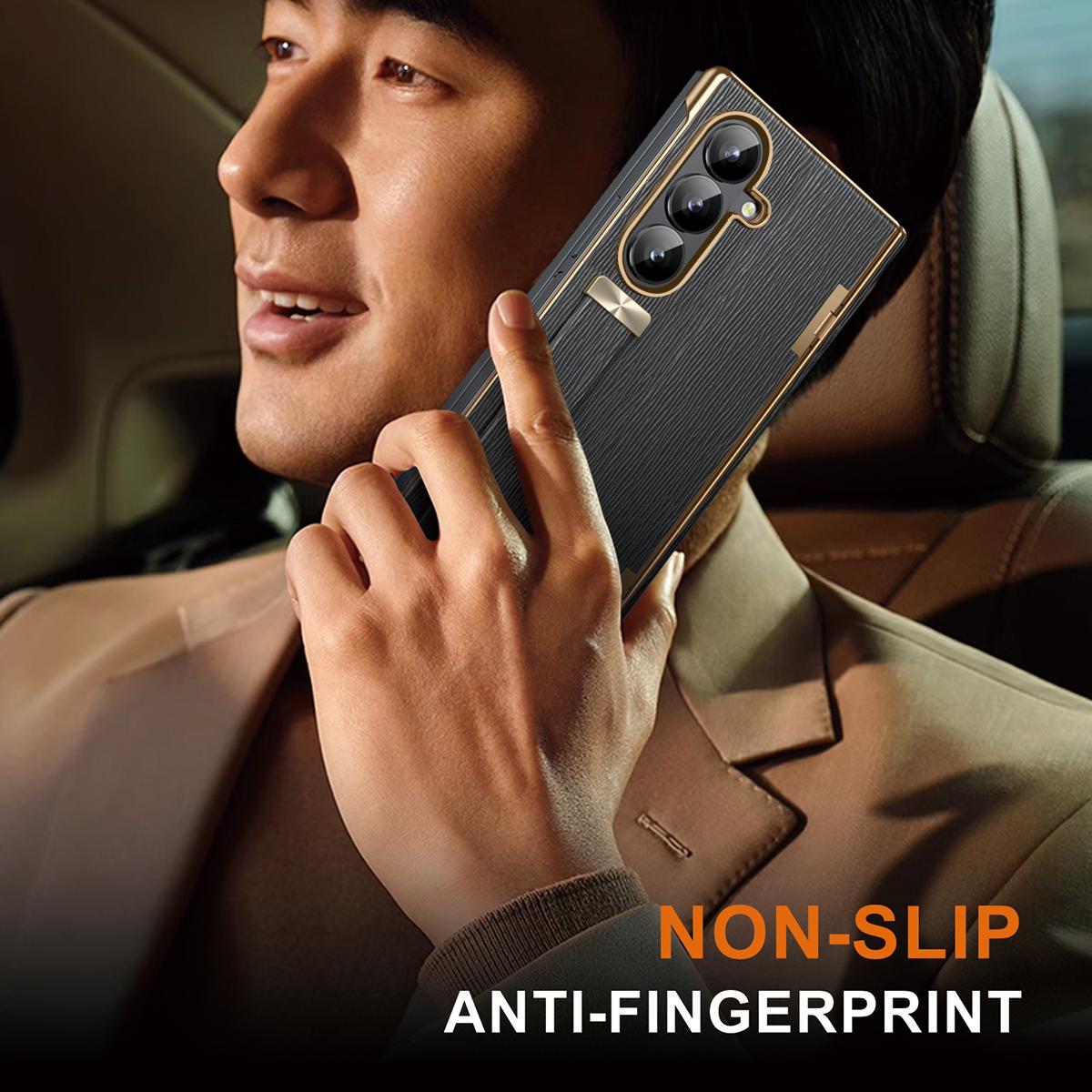 For Galaxy Z Fold8 Ultra 5G Retractable Wrist Strap Invisible Stand Phone Case - Black - SYA002653106A
