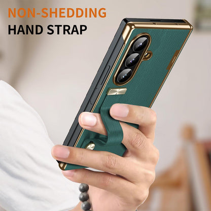 For Galaxy Z Fold8 Ultra 5G Retractable Wrist Strap Invisible Stand Phone Case - Green - SYA002653106B