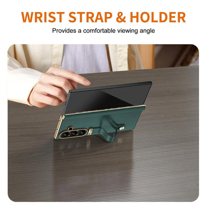 For Galaxy Z Fold8 Ultra 5G Retractable Wrist Strap Invisible Stand Phone Case - Green - SYA002653106B
