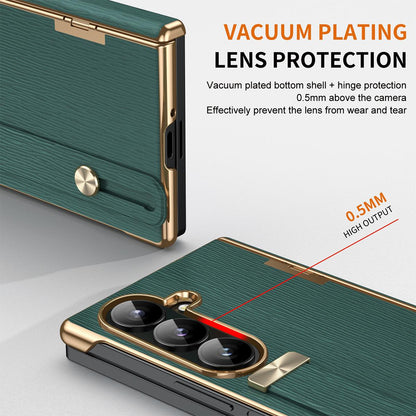 For Galaxy Z Fold8 Ultra 5G Retractable Wrist Strap Invisible Stand Phone Case - Green - SYA002653106B