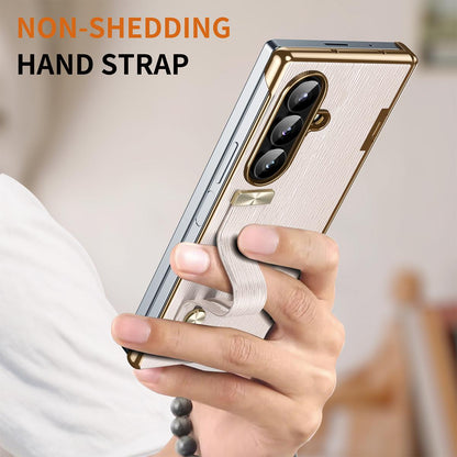 For Galaxy Z Fold8 Ultra 5G Retractable Wrist Strap Invisible Stand Phone Case - Pink - SYA002653106C