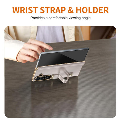 For Galaxy Z Fold8 Ultra 5G Retractable Wrist Strap Invisible Stand Phone Case - Pink - SYA002653106C
