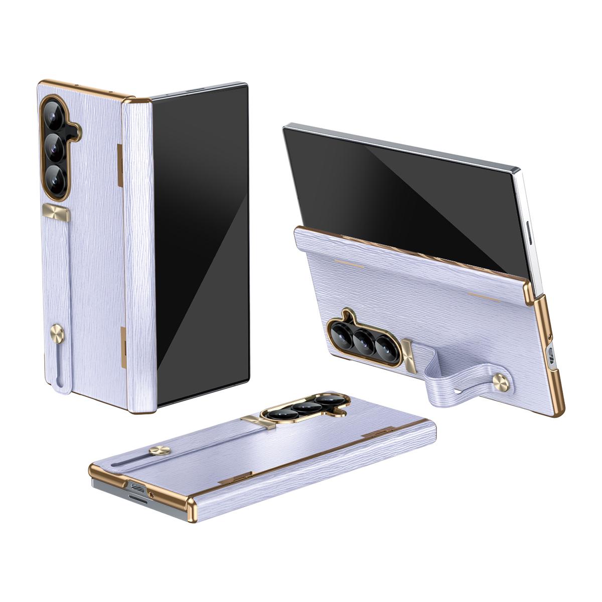 For Galaxy Z Fold8 Ultra 5G Retractable Wrist Strap Invisible Stand Phone Case - Violets - SYA002653106D