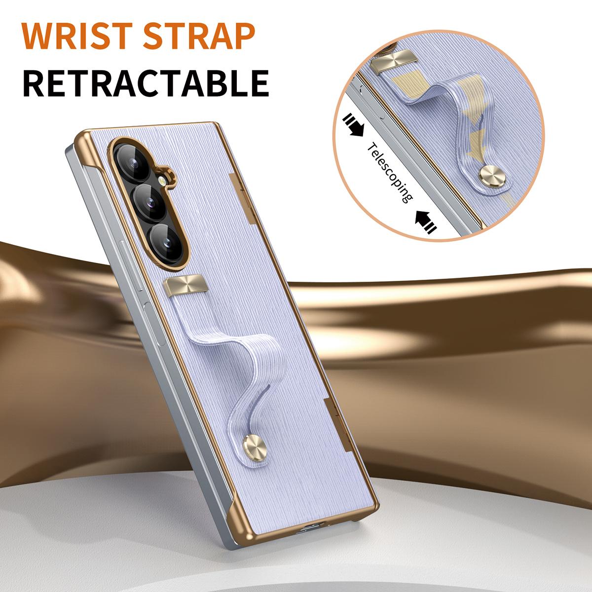 For Galaxy Z Fold8 Ultra 5G Retractable Wrist Strap Invisible Stand Phone Case - Violets - SYA002653106D