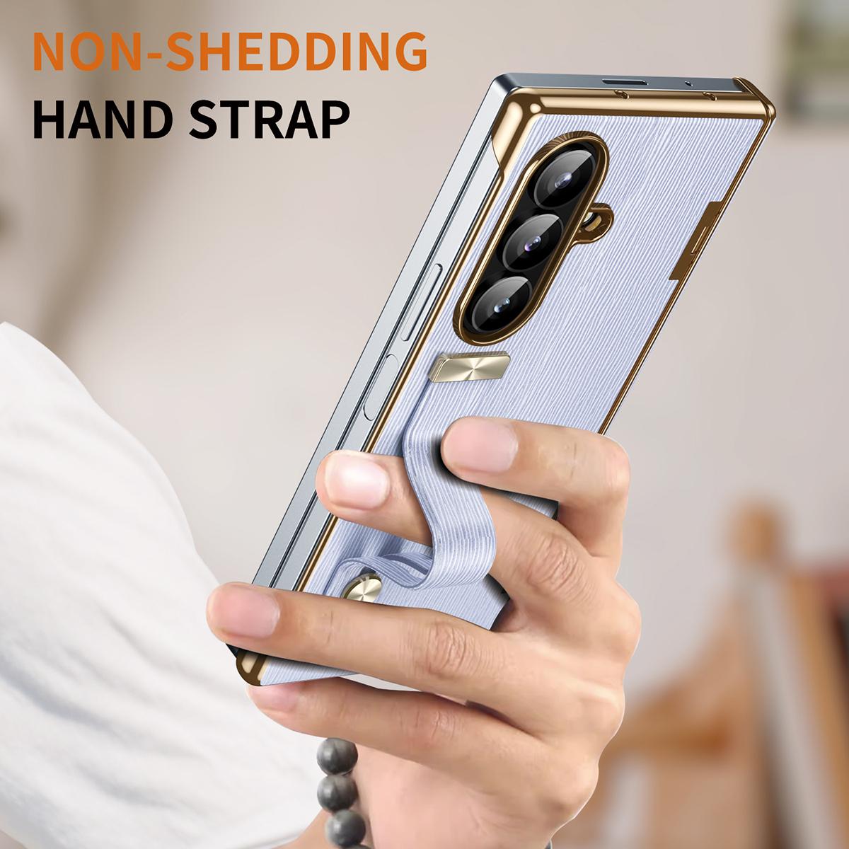 For Galaxy Z Fold8 Ultra 5G Retractable Wrist Strap Invisible Stand Phone Case - Violets - SYA002653106D