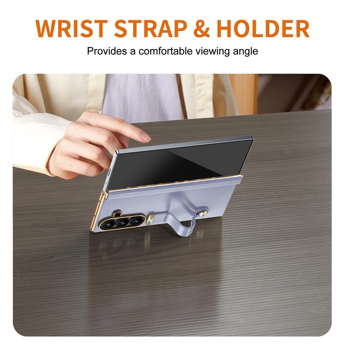 For Galaxy Z Fold8 Ultra 5G Retractable Wrist Strap Invisible Stand Phone Case - Violets - SYA002653106D