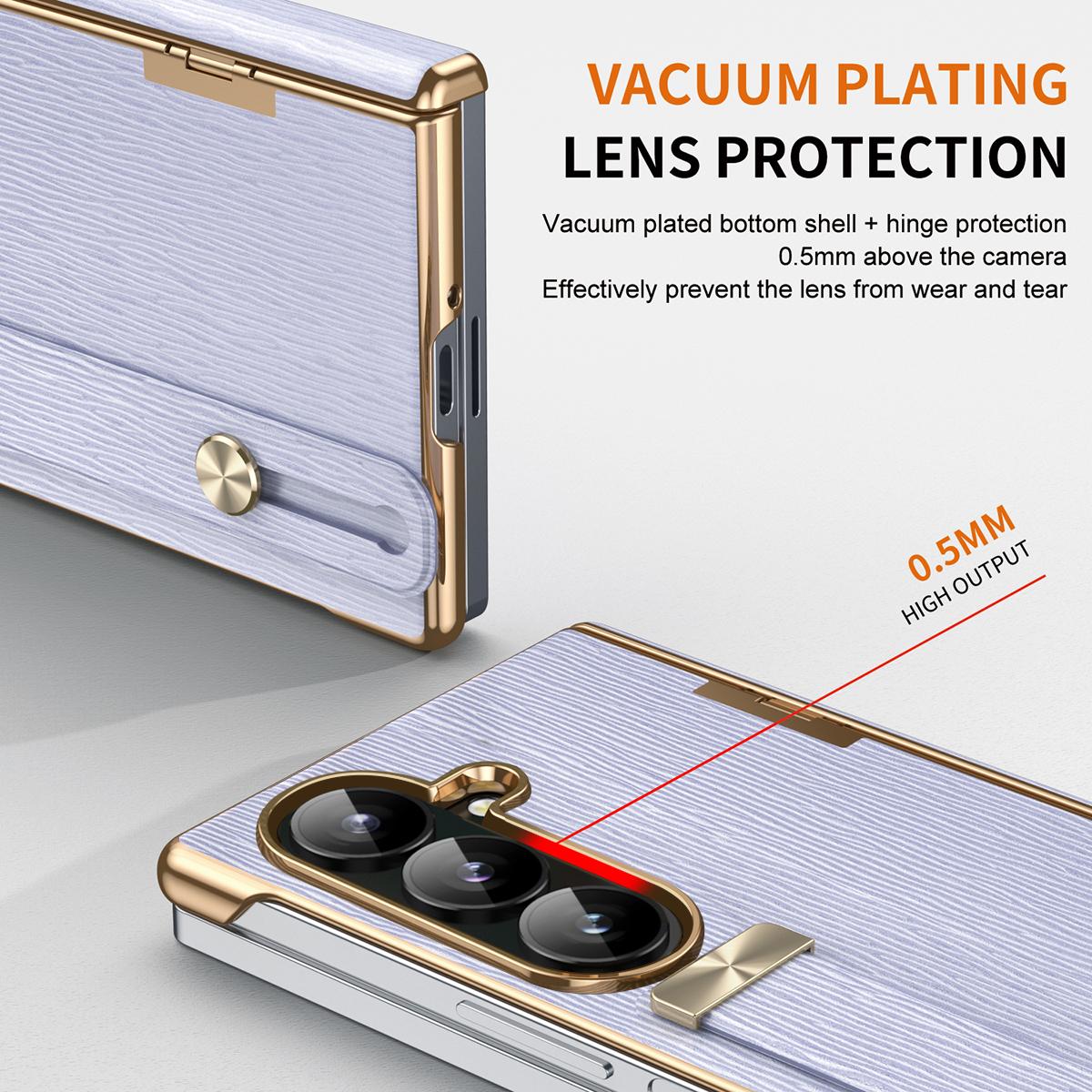 For Galaxy Z Fold8 Ultra 5G Retractable Wrist Strap Invisible Stand Phone Case - Violets - SYA002653106D