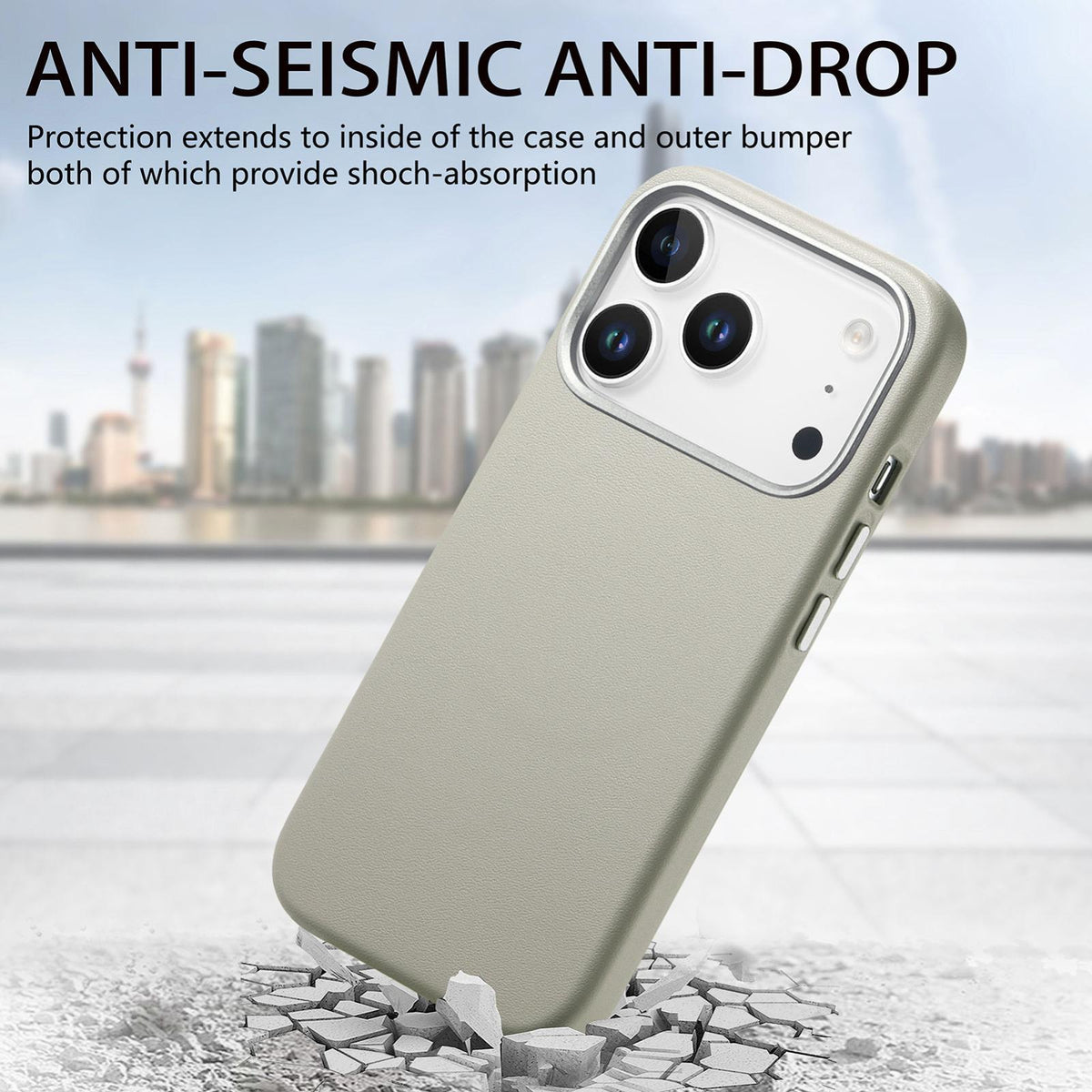 For  iPhone 18 Pro Electroplated Metal Button MagSafe Phone Case - White - SYA002680420A