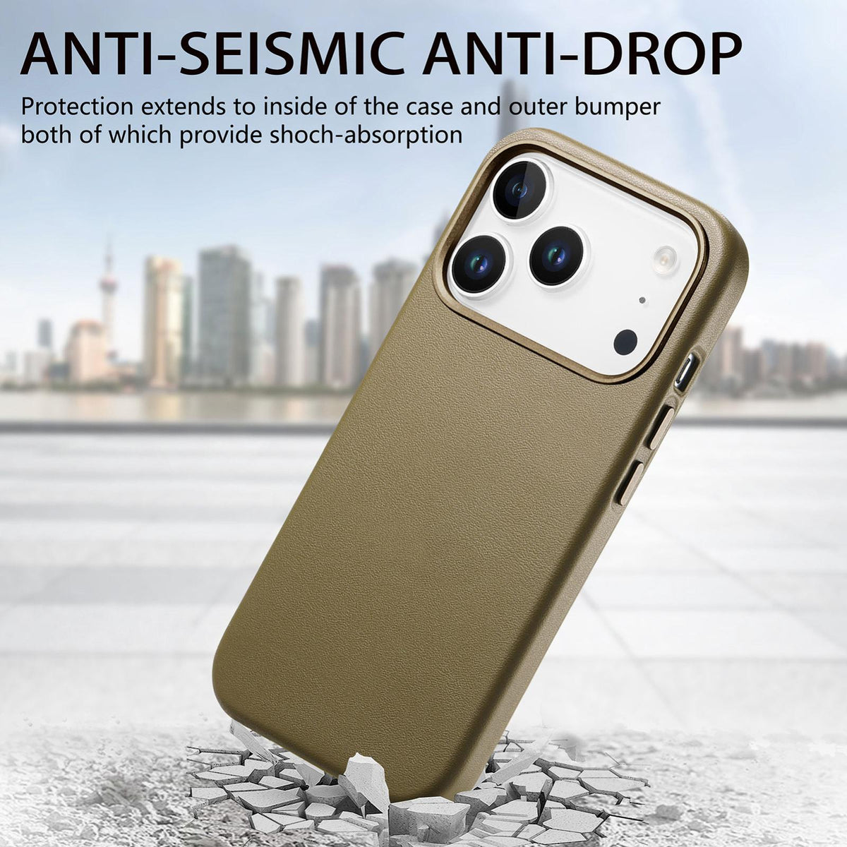 For  iPhone 18 Pro Electroplated Metal Button MagSafe Phone Case - Green - SYA002680420B
