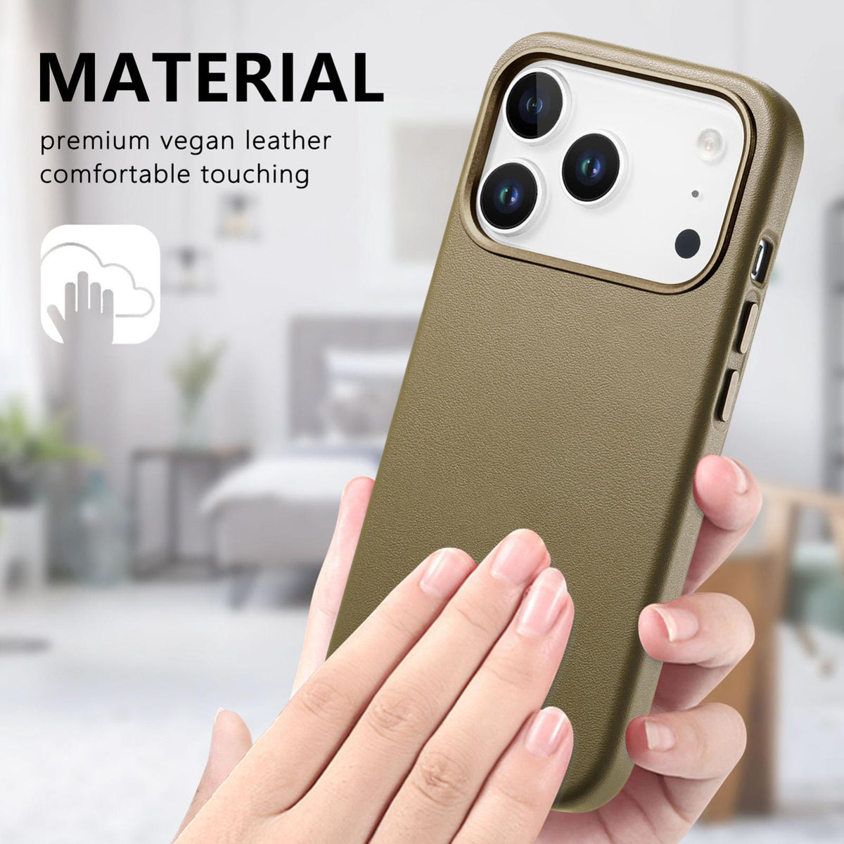 For  iPhone 18 Pro Electroplated Metal Button MagSafe Phone Case - Green - SYA002680420B