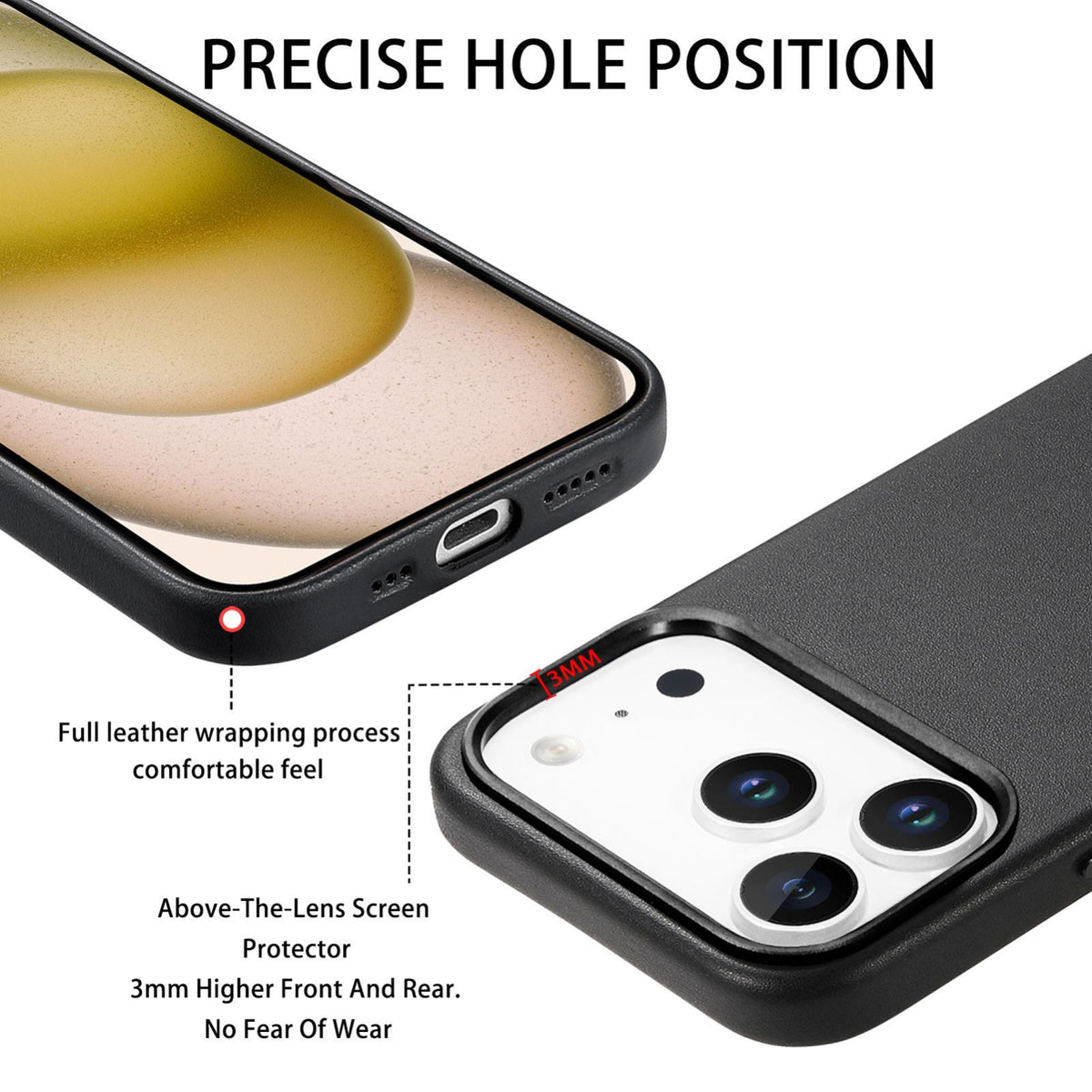 For  iPhone 18 Pro Electroplated Metal Button MagSafe Phone Case - Black - SYA002680420C
