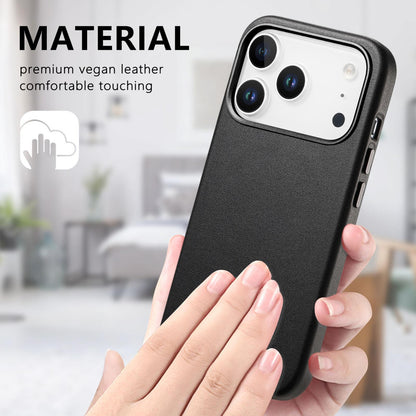 For  iPhone 18 Pro Electroplated Metal Button MagSafe Phone Case - Black - SYA002680420C
