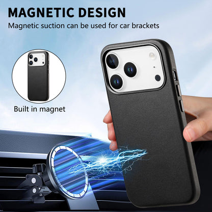 For  iPhone 18 Pro Electroplated Metal Button MagSafe Phone Case - Black - SYA002680420C
