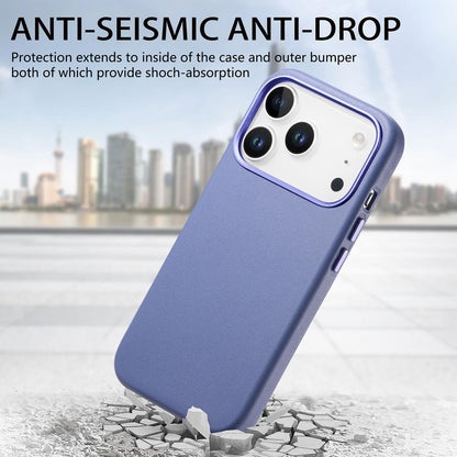 For  iPhone 18 Pro Electroplated Metal Button MagSafe Phone Case - Blue - SYA002680420D