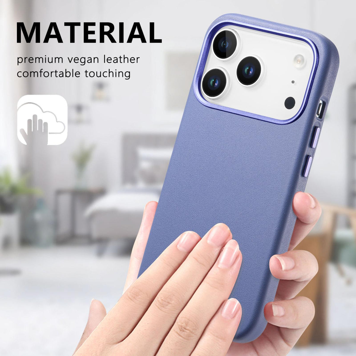 For  iPhone 18 Pro Electroplated Metal Button MagSafe Phone Case - Blue - SYA002680420D