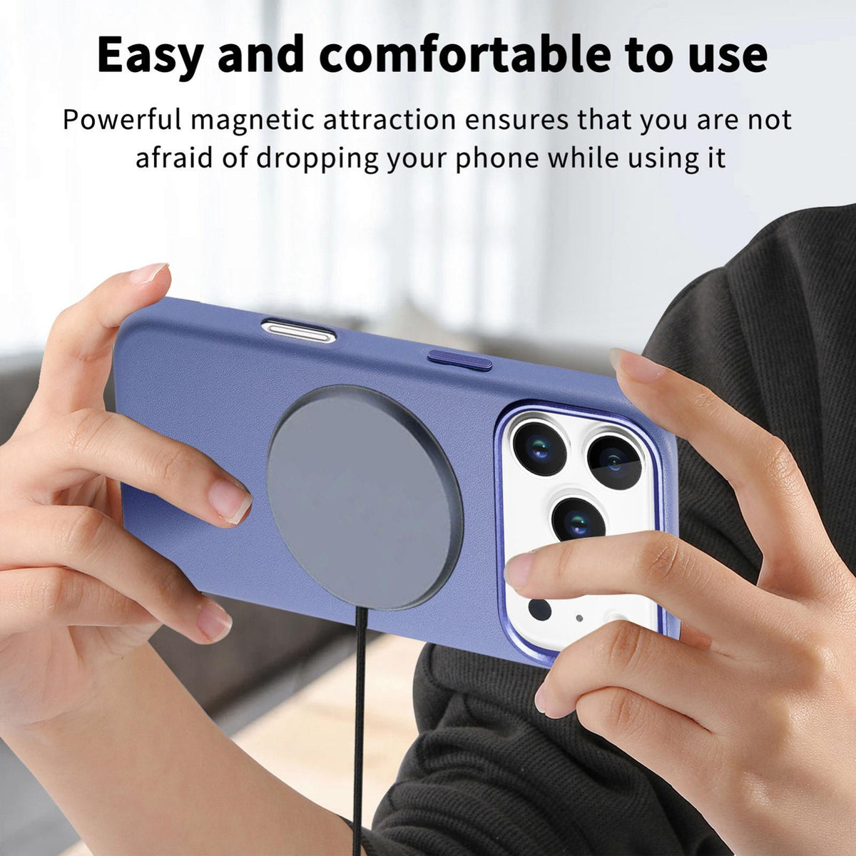 For  iPhone 18 Pro Electroplated Metal Button MagSafe Phone Case - Blue - SYA002680420D