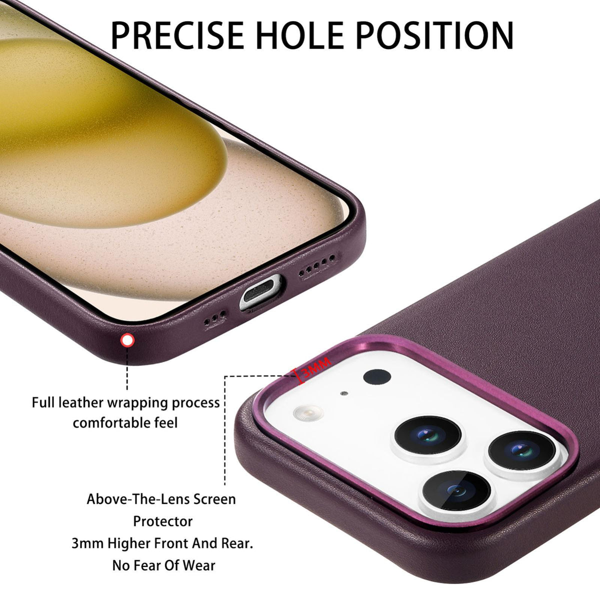 For  iPhone 18 Pro Electroplated Metal Button MagSafe Phone Case - Purple - SYA002680420E