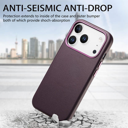 For  iPhone 18 Pro Electroplated Metal Button MagSafe Phone Case - Purple - SYA002680420E