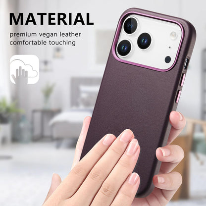 For  iPhone 18 Pro Electroplated Metal Button MagSafe Phone Case - Purple - SYA002680420E