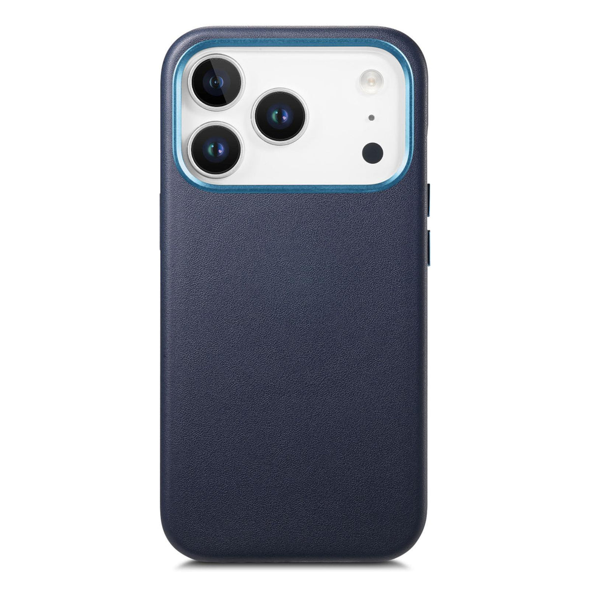 For  iPhone 18 Pro Electroplated Metal Button MagSafe Phone Case - Dark Blue - SYA002680420F