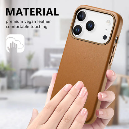 For  iPhone 18 Pro Electroplated Metal Button MagSafe Phone Case - Brown - SYA002680420G