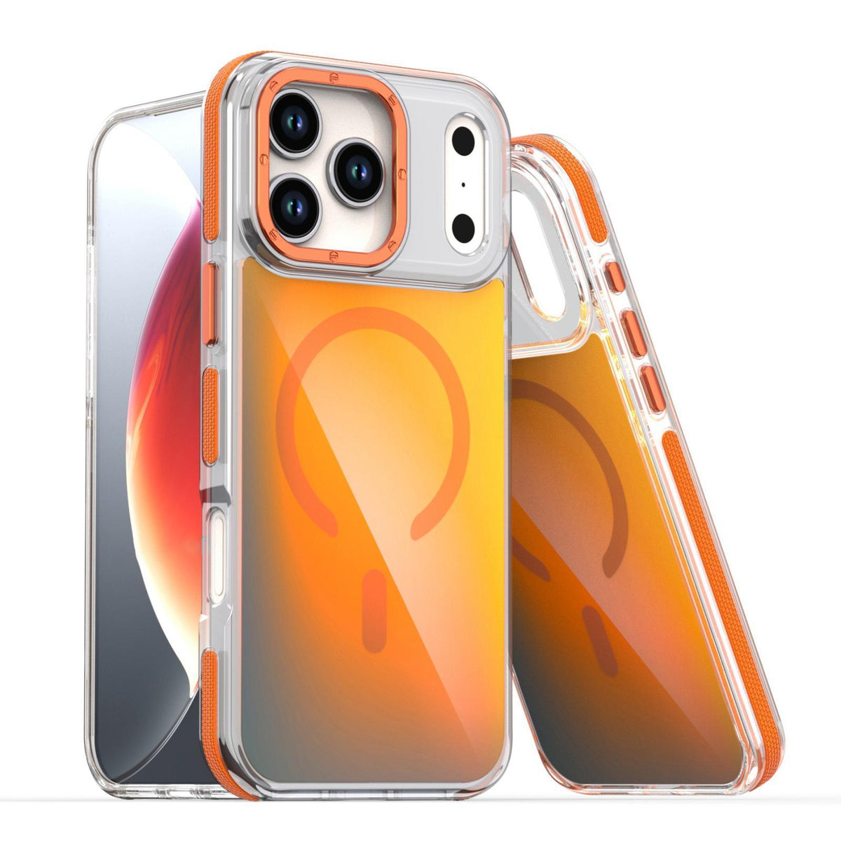 For iPhone 18 Pro Dual-Color Gradient Discolor MagSafe Phone Case - Orange - SYA002759726C