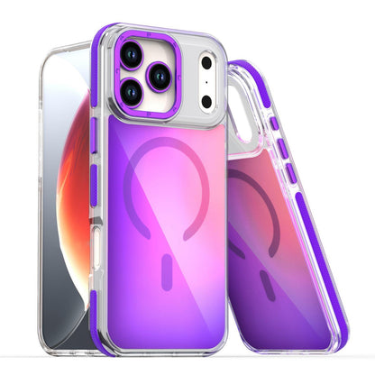 For iPhone 18 Pro Dual-Color Gradient Discolor MagSafe Phone Case - Purple - SYA002759726D