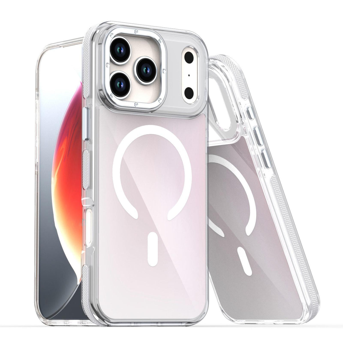 For iPhone 18 Pro Max Dual-Color Gradient Discolor MagSafe Phone Case - White - SYA002759727B