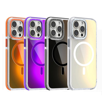 For iPhone 18 Pro Max Dual-Color Gradient Discolor MagSafe Phone Case - White - SYA002759727B
