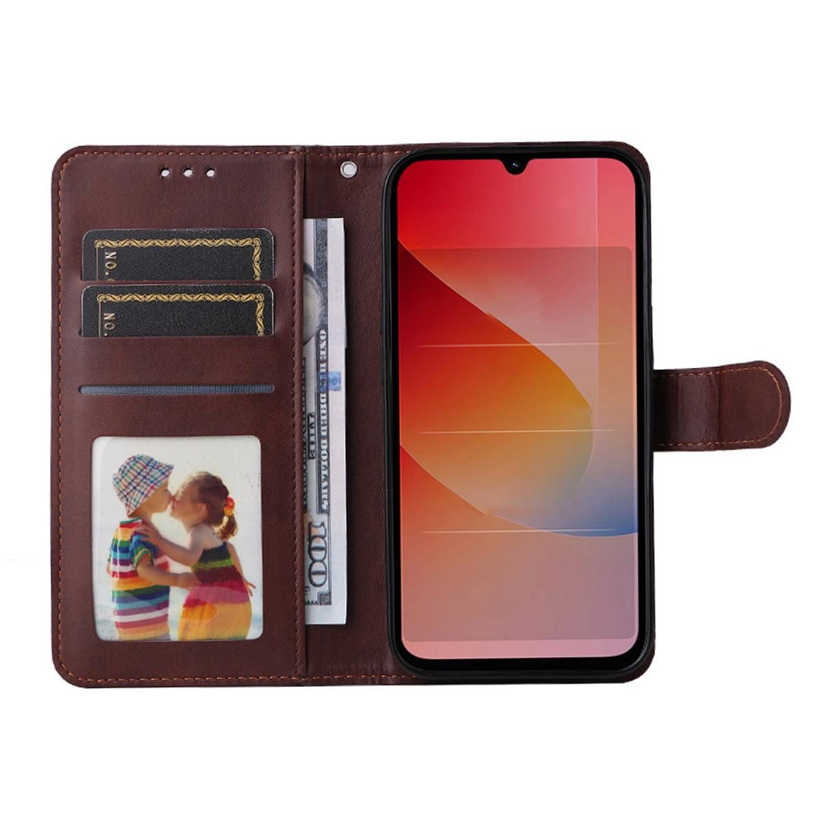 For Redmi 15a 5G ENKAY Card Wallet Calf Texture Leather Phone Case with Screen Film(Black)