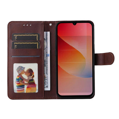 For Redmi 15a 5G ENKAY Card Wallet Calf Texture Leather Phone Case with Screen Film(Black)